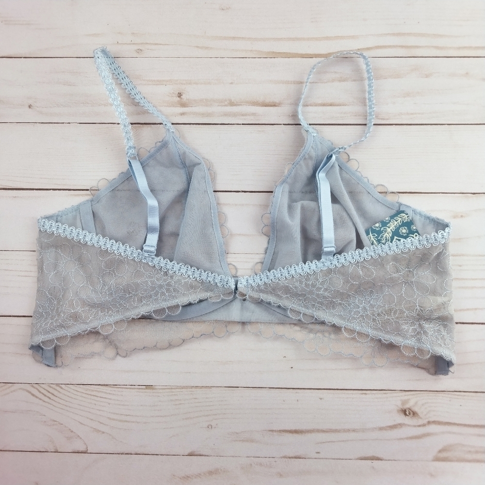 Free People Pale Blue Lace Triangle Bralette - Picture 3 of 6